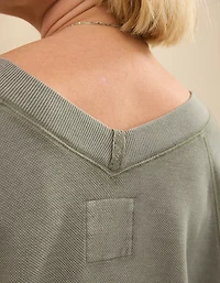 Aerie Downtime Textured V-Neck Sweatshirt