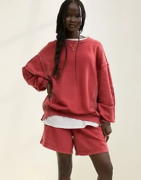 Aerie Keep It Light Crochet Crew Sweatshirt