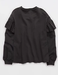 Aerie Ruffle Sleeve Sweatshirt