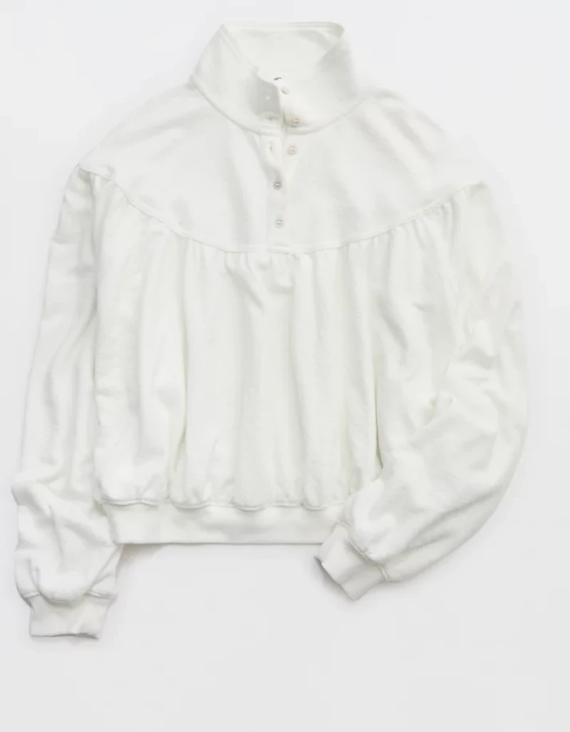 Aerie Soft Life Button Sweatshirt