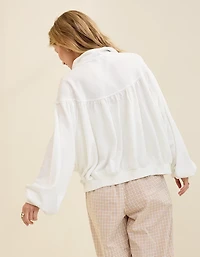 Aerie Soft Life Button Sweatshirt