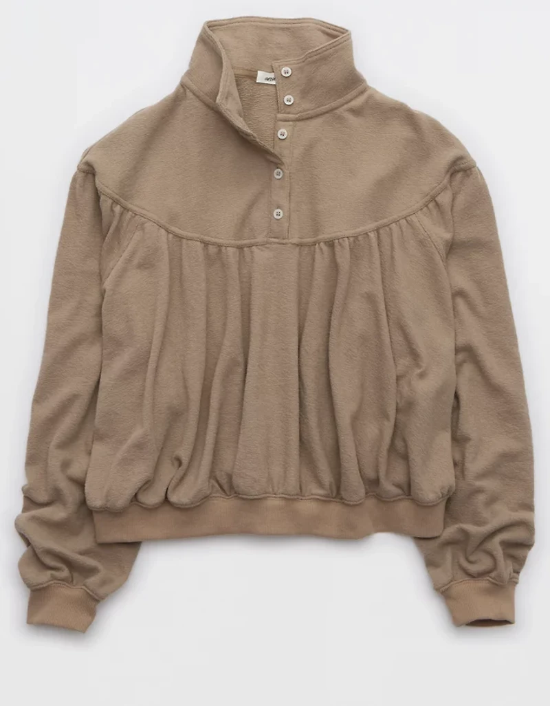 Aerie Soft Life Button Sweatshirt
