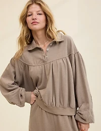 Aerie Soft Life Button Sweatshirt