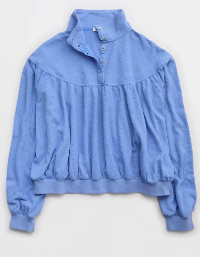 Aerie Soft Life Button Sweatshirt