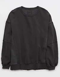 Aerie Keep It Light Crochet Crew Sweatshirt