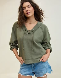 Aerie Lace Up Sweatshirt