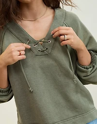 Aerie Lace Up Sweatshirt