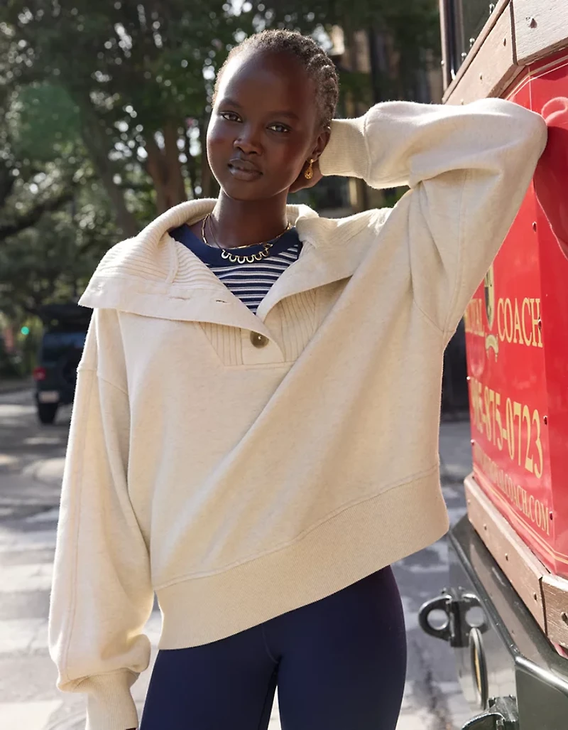 Aerie Best Button Sweatshirt