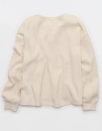 Aerie Waffle Henley Sweatshirt