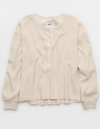 Aerie Waffle Henley Sweatshirt