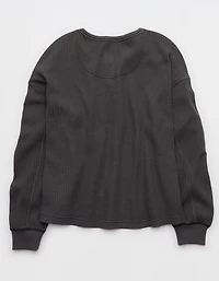 Aerie Waffle Henley Sweatshirt