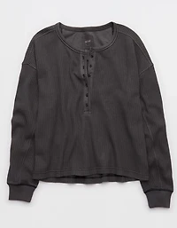 Aerie Waffle Henley Sweatshirt