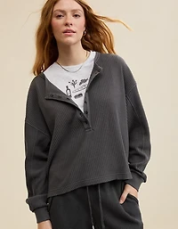 Aerie Waffle Henley Sweatshirt
