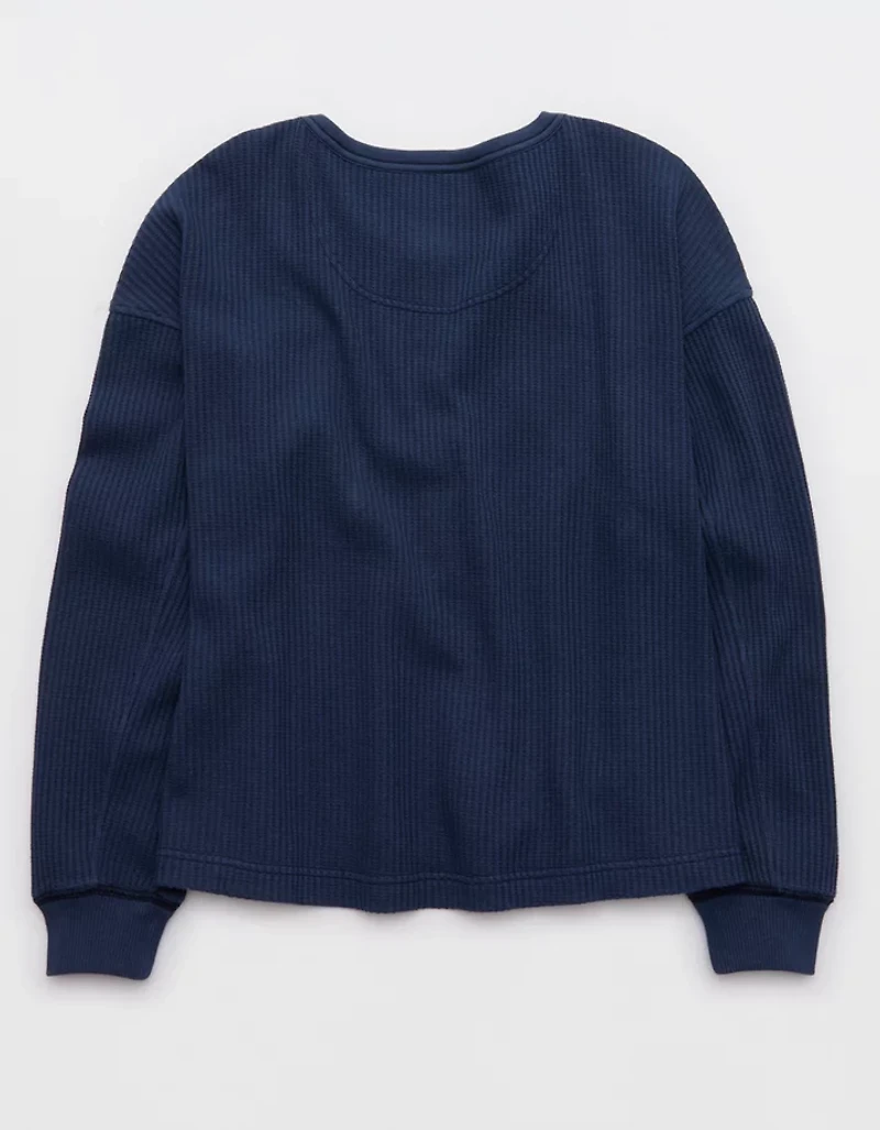 Aerie Waffle Henley Sweatshirt