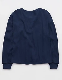 Aerie Waffle Henley Sweatshirt