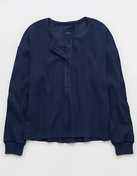 Aerie Waffle Henley Sweatshirt