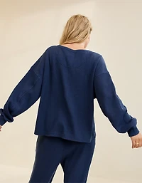 Aerie Waffle Henley Sweatshirt