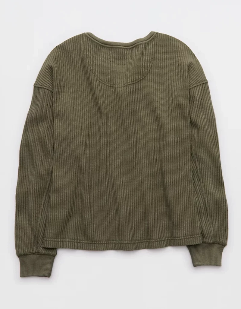 Aerie Waffle Henley Sweatshirt