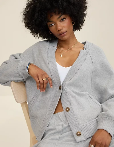 Aerie Fleece Cardigan