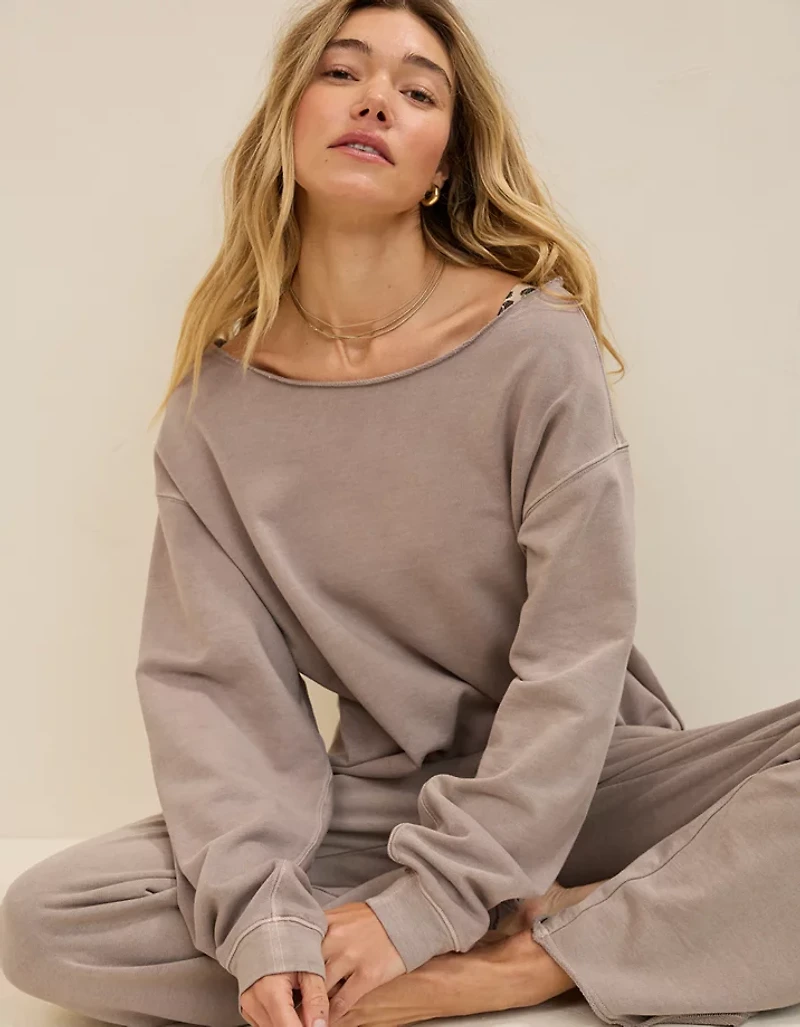 Aerie Alumni Off The Shoulder Sweatshirt