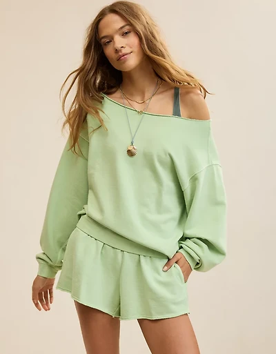 Aerie Alumni Off The Shoulder Sweatshirt