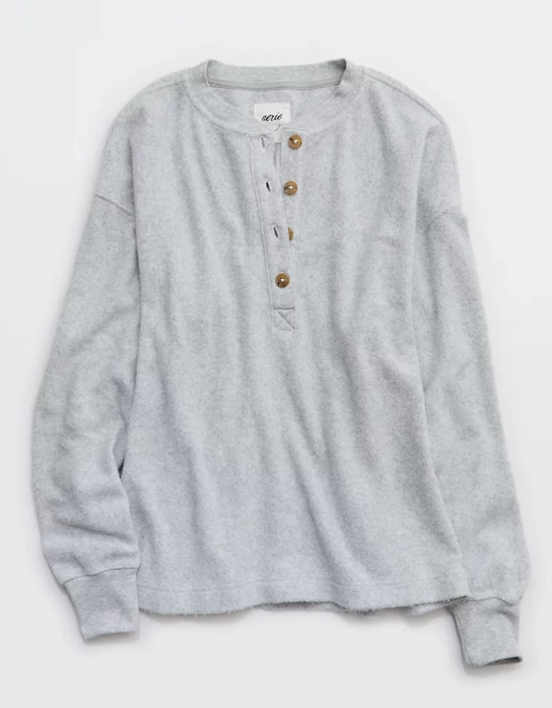 Aerie Sherpa Henley Sweatshirt