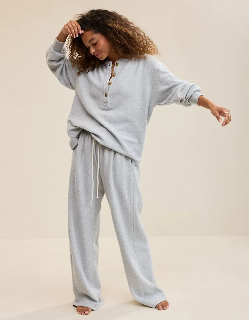 Aerie Sherpa Henley Sweatshirt