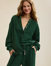Aerie Sherpa Henley Sweatshirt