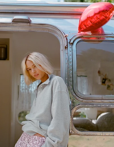 Aerie Vintage Popover Polo Sweatshirt