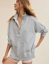 Aerie Vintage Popover Polo Sweatshirt