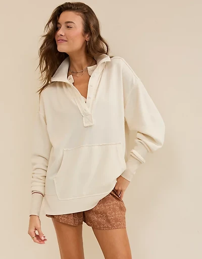 Aerie Vintage Popover Polo Sweatshirt