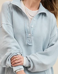 Aerie Vintage Popover Polo Sweatshirt