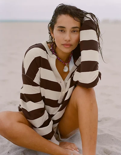 Aerie Poolside Terry Henley Sweatshirt