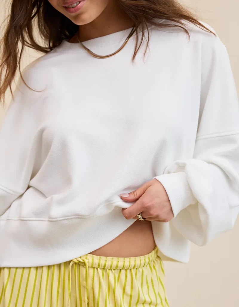 Aerie Classic Crew Textured Sweatshirt