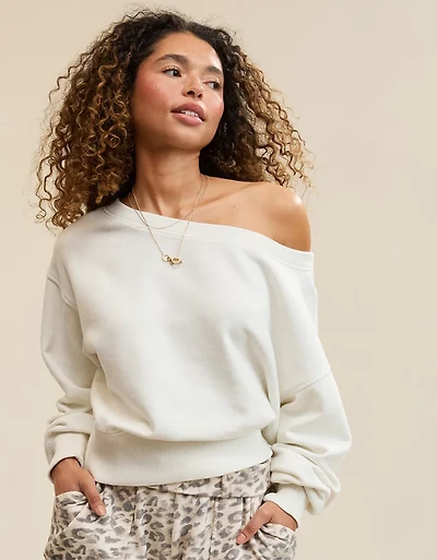 Aerie Go-To Off The Shoulder Sweatshirt