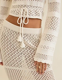 Aerie Reversible Crochet Wrap Sweater