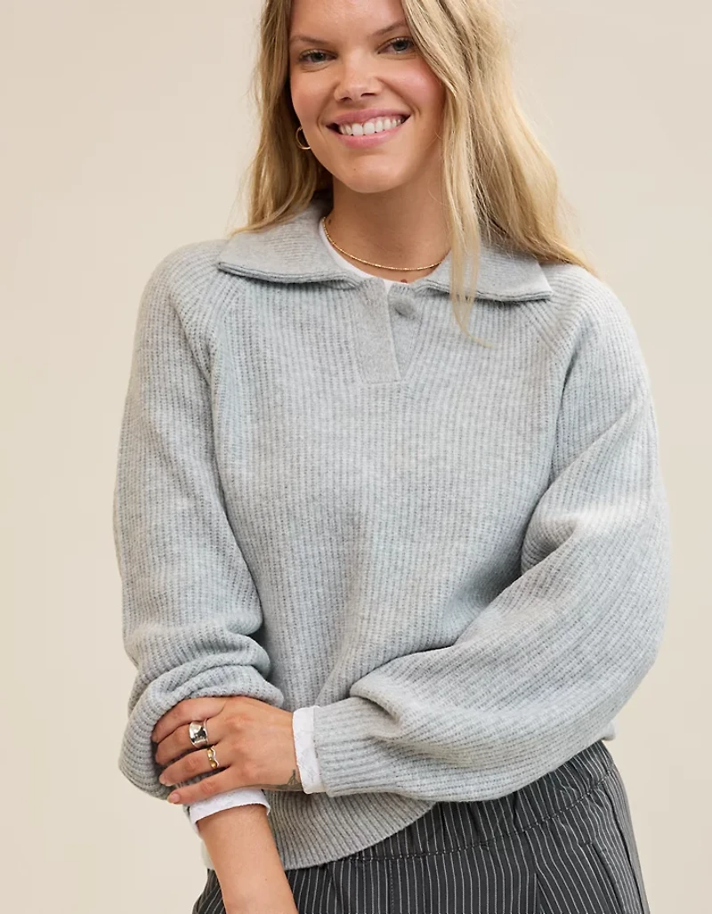 Aerie Classic Quarter Button Sweater