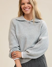 Aerie Classic Quarter Button Sweater