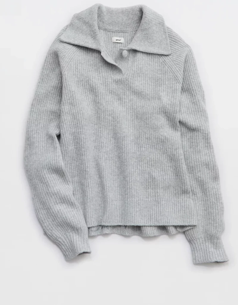 Aerie Classic Quarter Button Sweater