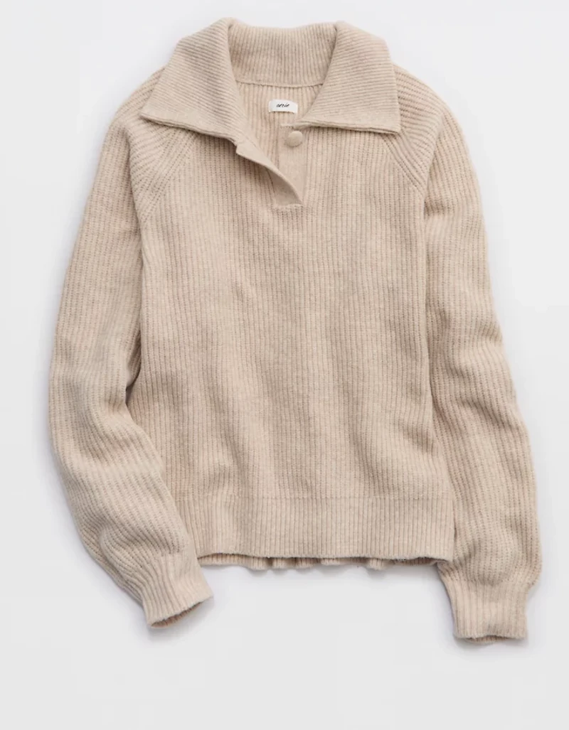 Aerie Classic Quarter Button Sweater