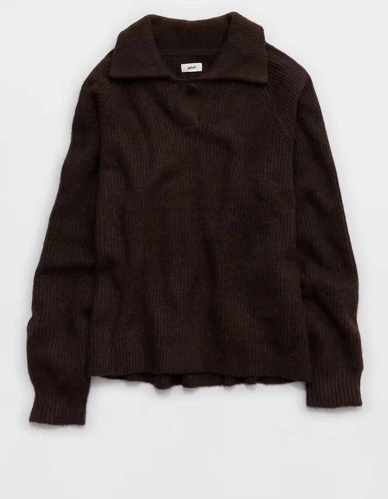 Aerie Classic Quarter Button Sweater