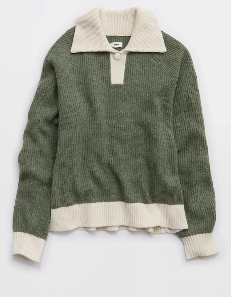 Aerie Classic Quarter Button Sweater