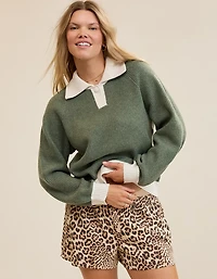 Aerie Classic Quarter Button Sweater
