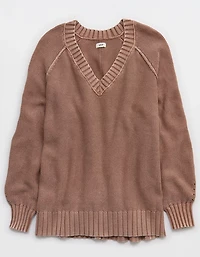 Aerie Vintage Cotton V Neck Sweater