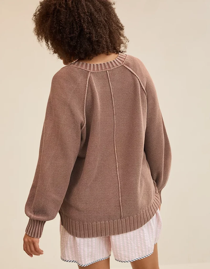 Aerie Vintage Cotton V Neck Sweater