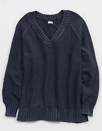 Aerie Vintage Cotton V Neck Sweater