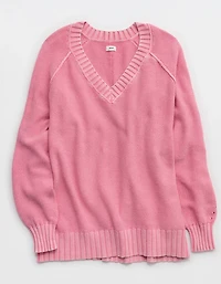Aerie Vintage Cotton V Neck Sweater