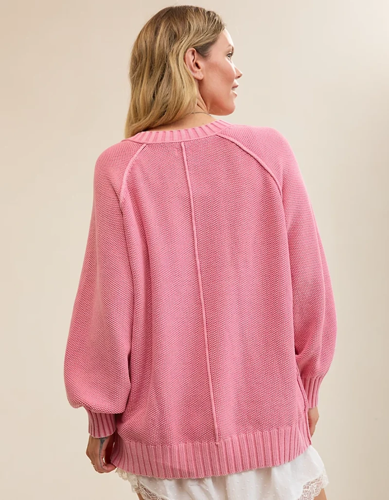 Aerie Vintage Cotton V Neck Sweater