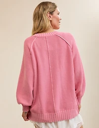 Aerie Vintage Cotton V Neck Sweater