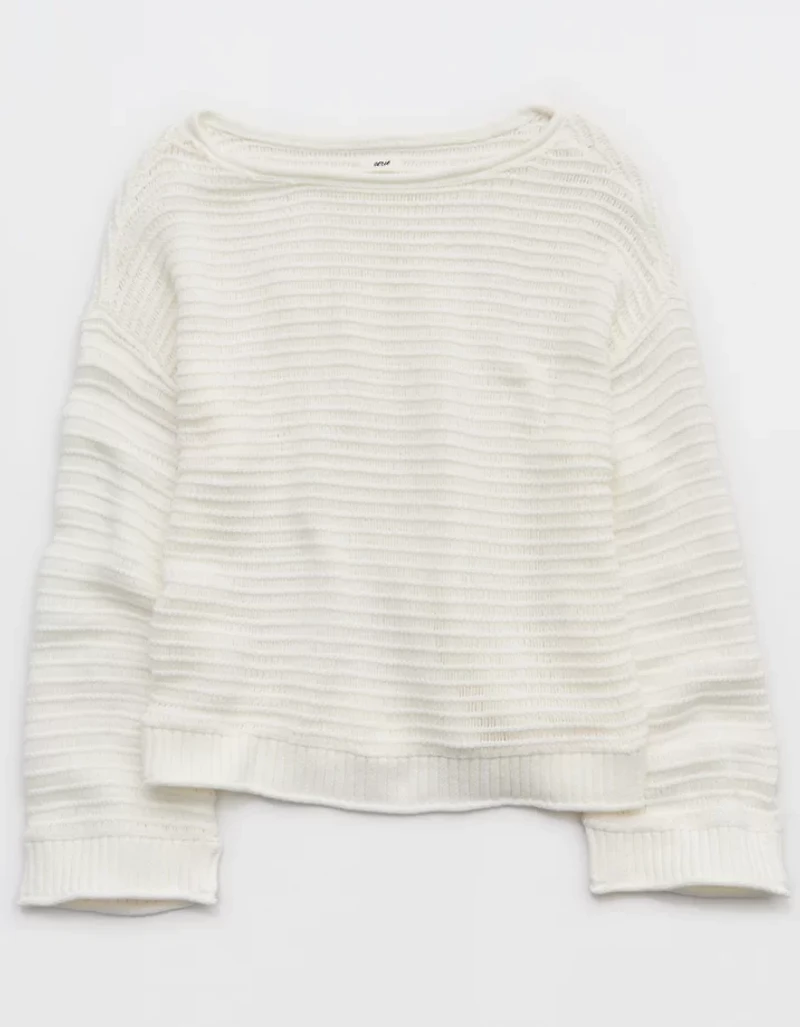 Aerie Sunkissed Textured Off-The-Shoulder Sweater